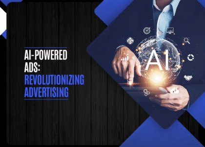 Marketer using AI technology to manage data-driven ad campaigns and performance analytics