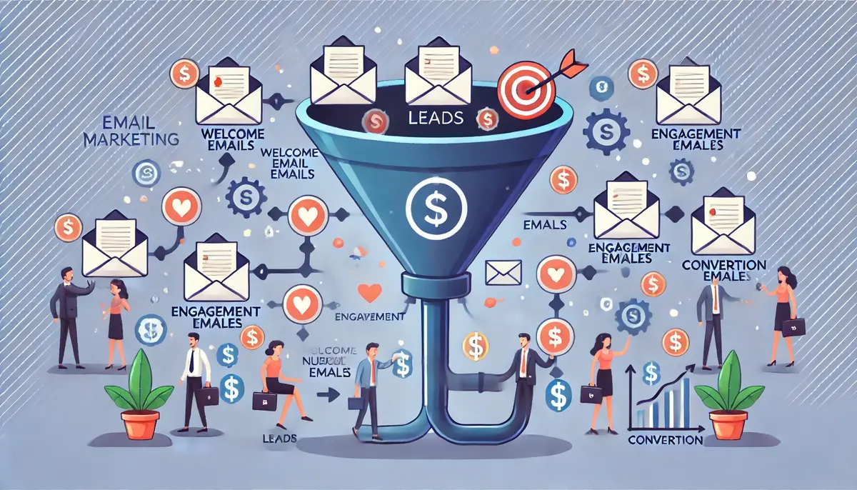 AI-powered email funnel system automating sales while business owner sleeps peacefully at night